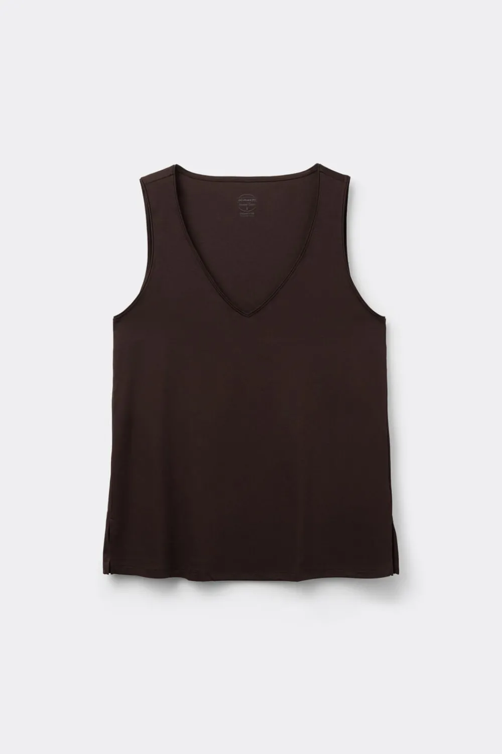 Topy|Bawełna>Intimissimi Podkoszulka z bawełny Elevated Cotton z Dekoltem w Serek brązowy - 705j - brąz mokka