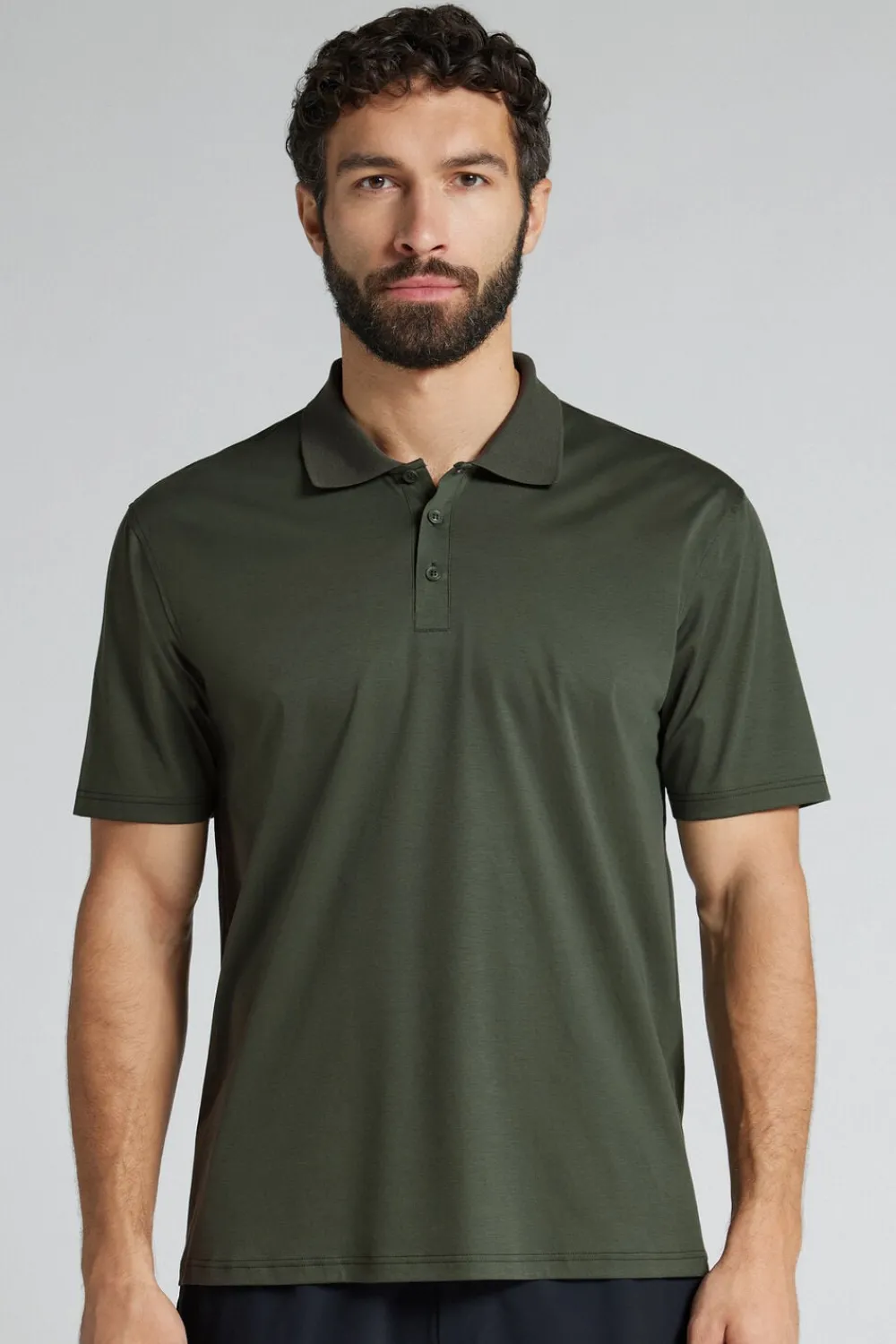 T-shirty|Polo>Intimissimi Polo z Krótkim Rękawem z Merceryzowanej Bawełny filo Premium Superlight zielony - 165k - verde salvia