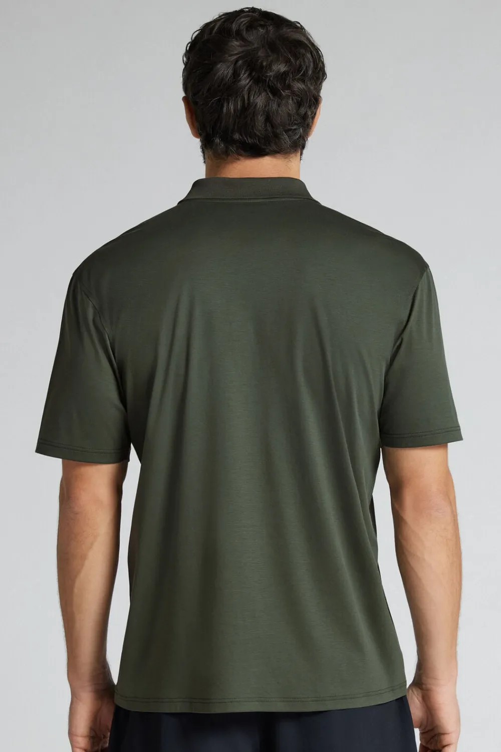 T-shirty|Polo>Intimissimi Polo z Krótkim Rękawem z Merceryzowanej Bawełny filo Premium Superlight zielony - 165k - verde salvia