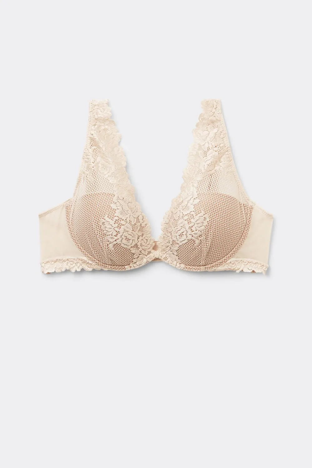 Balkonetki|Braletki>Intimissimi Półusztywniana Balkonetka Elena Pretty Flowers naturalny - 2280 - cream