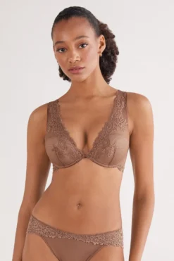 Balkonetki|Braletki>Intimissimi Półusztywniana Balkonetka Elena Pretty Flowers naturalny - 502i - caramel