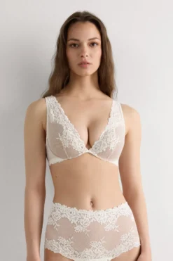Balkonetki|Braletki>Intimissimi Półusztywniana Balkonetka Elena Pretty Flowers kremowy - 2127 - talkowy