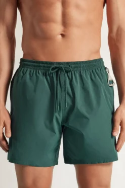 Bokserki Kąpielowe>Intimissimi Średniej Długości Bokserki Kąpielowe w Jednolitym Kolorze zielony - 4369 - verde scuro