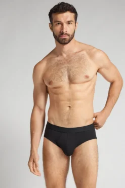 Slipy>Intimissimi Slipy Bawełniane z Gumką w Pasie czarny - 019 - czarny