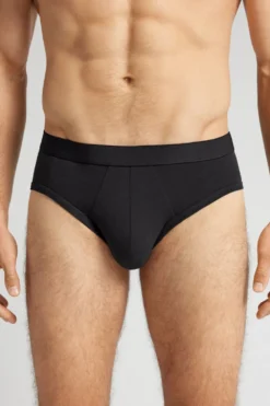 Slipy>Intimissimi Slipy Bawełniane z Gumką w Pasie czarny - 019 - czarny