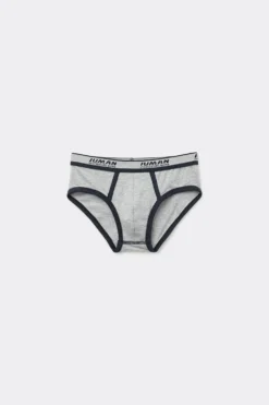Chłopiec>Intimissimi Slipy Dziecięce z Bawełny Superior z Logo - 387i - grigio melange chiaro/blu notte