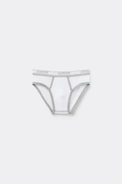 Chłopiec>Intimissimi Slipy Dziecięce z Bawełny Superior z Logo biały - 709j - bianco/grigio melange