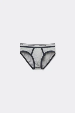 Chłopiec>Intimissimi Slipy Dziecięce z Bawełny Superior z Logo - 387i - grigio melange chiaro/blu notte
