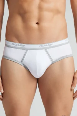 Slipy|Bawełna Superior>Intimissimi Slipy Męskie z Bawełny Superior z Logo biały - 709j - bianco/grigio melange