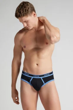 Slipy|Bawełna Superior>Intimissimi Slipy Męskie z Bawełny Superior z Logo czarny - 106k - nero/azzurro