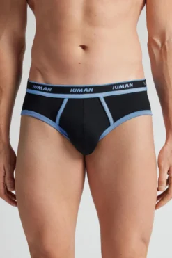 Slipy|Bawełna Superior>Intimissimi Slipy Męskie z Bawełny Superior z Logo czarny - 106k - nero/azzurro
