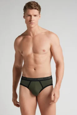 Slipy|Bawełna Superior>Intimissimi Slipy Męskie z Bawełny Superior z Logo zielony - 102k - verde truck/nero