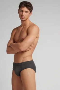 Slipy|Soft Silk>Intimissimi Slipy Soft Silk szary - 040 - grigio scuro melange