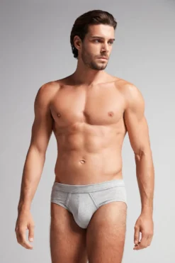 Slipy|Bawełna Superior Extrafine>Intimissimi Slipy z Bawełny Light & Fresh szary - 031 - grigio melange chiaro