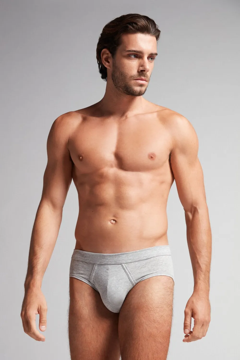 Slipy|Bawełna Superior Extrafine>Intimissimi Slipy z Bawełny Light & Fresh szary - 031 - grigio melange chiaro
