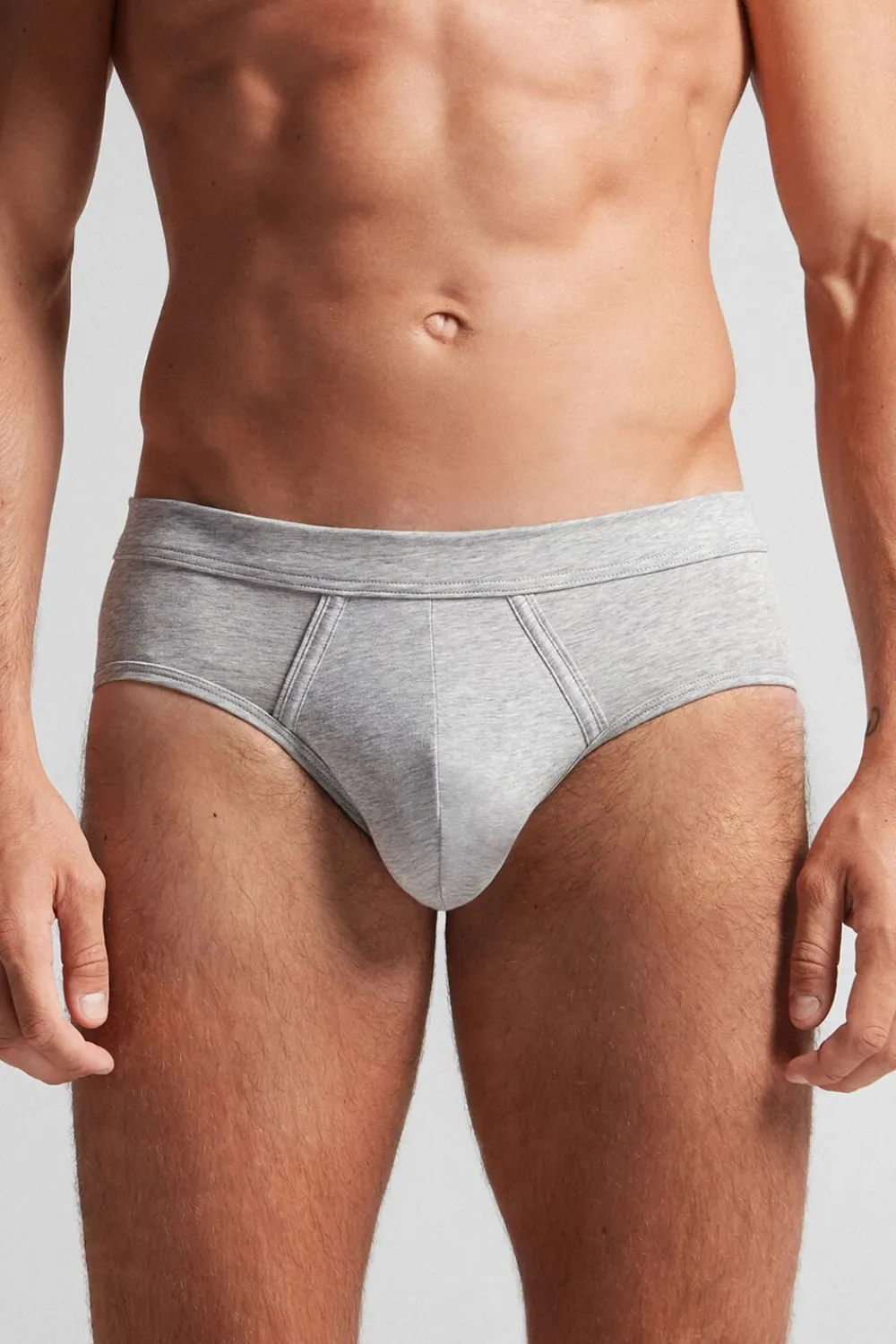 Slipy|Bawełna Superior Extrafine>Intimissimi Slipy z Bawełny Light & Fresh szary - 031 - grigio melange chiaro