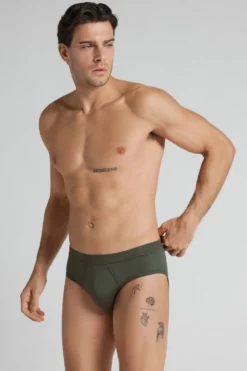 Slipy|Merceryzowana Bawełna Filo Premium>Intimissimi Slipy z Bawełny Merceryzowanej filo Premium zielony - 165k - verde salvia