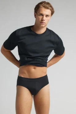 Slipy|Merceryzowana Bawełna Filo Premium>Intimissimi Slipy z Bawełny Merceryzowanej filo Premium czarny - 019 - czarny