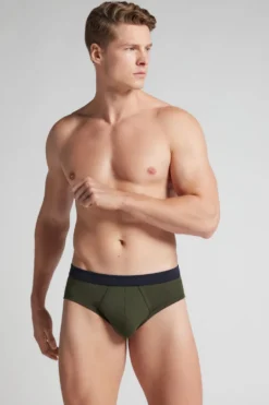 Slipy|Bawełna Superior>Intimissimi Slipy z Bawełny Superior zielony - 108k - verde truck/blu notte