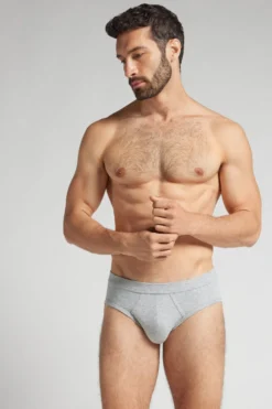 Slipy|Bawełna Superior>Intimissimi Slipy z Bawełny Superior szary - 031 - grigio melange chiaro