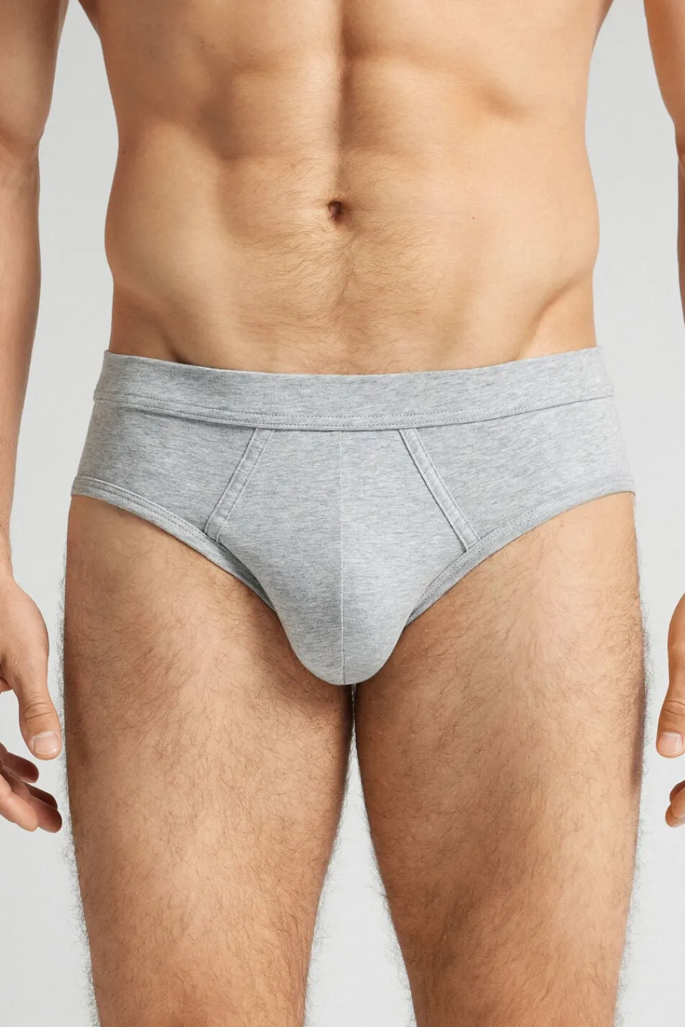 Slipy|Bawełna Superior>Intimissimi Slipy z Bawełny Superior szary - 031 - grigio melange chiaro
