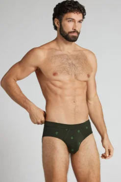 Slipy|Bawełna Superior>Intimissimi Slipy z Bawełny Superior z Nadrukiem w Żółwie zielony - 790j - zielony wojskowy