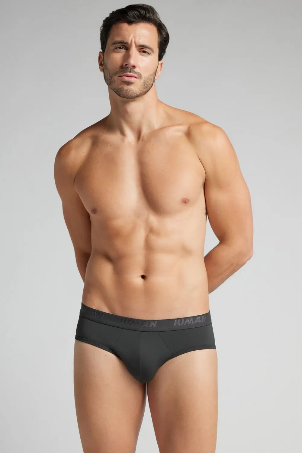 Slipy|Mikrofibra>Intimissimi Slipy z Mikrofibry z Logo szary - 4712 - dark grey