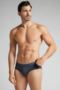 Slipy|Mikrofibra>Intimissimi Slipy z Mikrofibry z Logo niebieski - 800 - blu notte