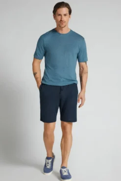Spodnie|Len>Intimissimi Spodenki Męskie 100% Len niebieski - 585j - blu oceano