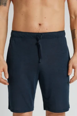Spodnie|Len>Intimissimi Spodenki Męskie 100% Len niebieski - 585j - blu oceano