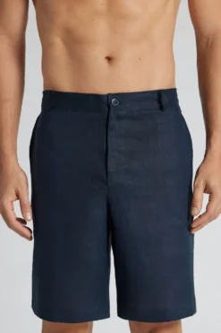 Spodnie|Len>Intimissimi Spodenki Męskie 100% Len niebieski - 585j - blu oceano