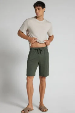 Spodnie|Len>Intimissimi Spodenki Męskie 100% Len zielony - 136k - verde truck