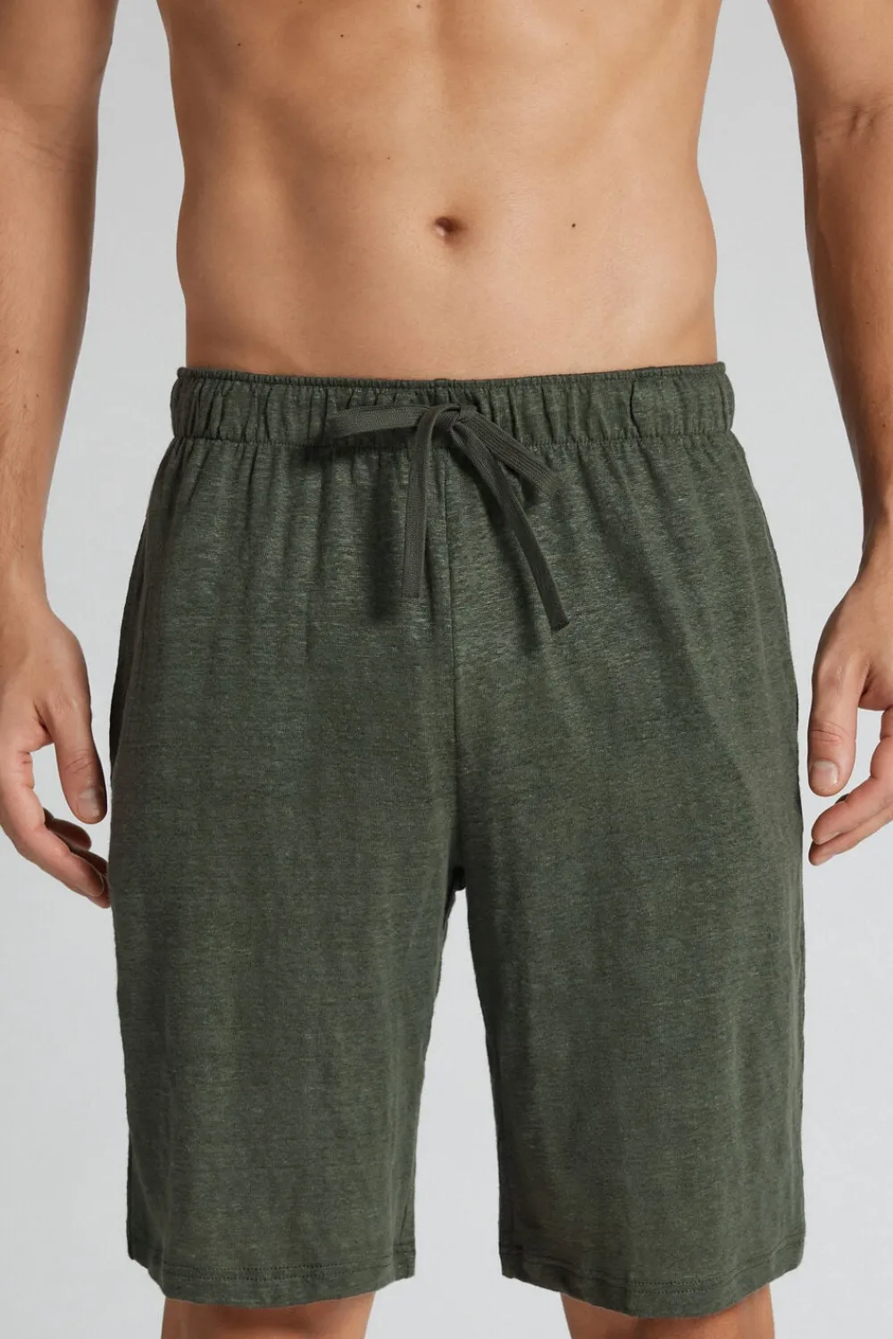 Spodnie|Len>Intimissimi Spodenki Męskie 100% Len zielony - 136k - verde truck