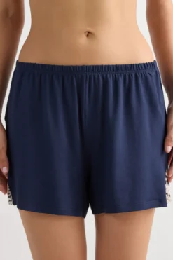 Piżamy Krótkie|Modal>Intimissimi Spodenki z Modalu Pretty Flowers kremowy - 347i - blu intenso/vaniglia