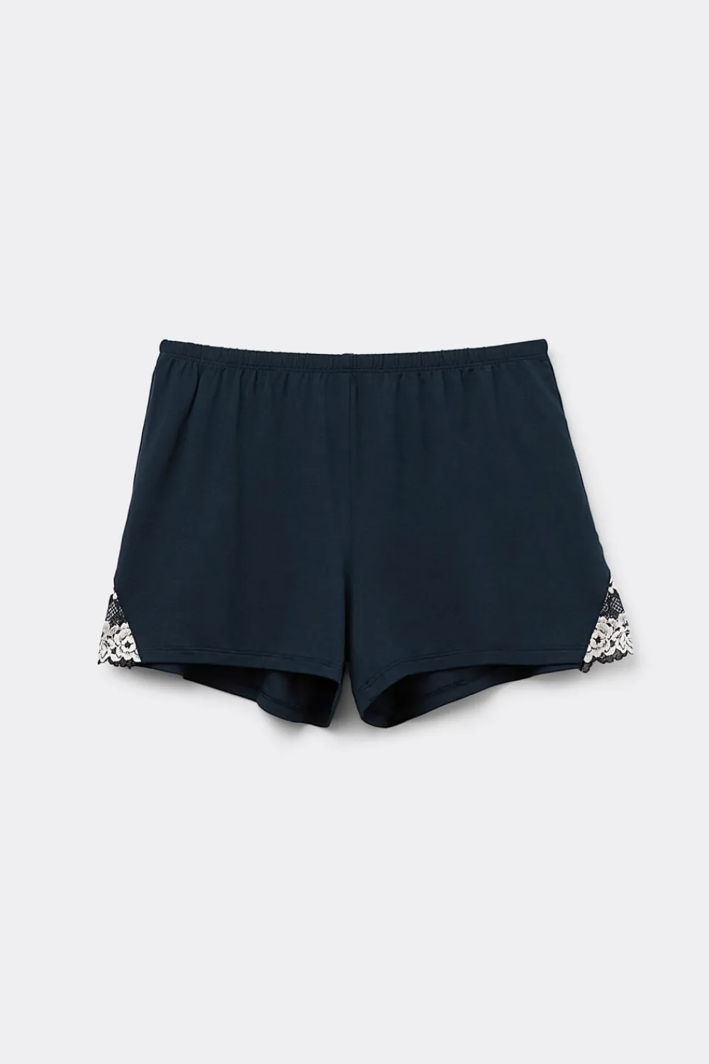 Piżamy Krótkie|Modal>Intimissimi Spodenki z Modalu Pretty Flowers kremowy - 347i - blu intenso/vaniglia
