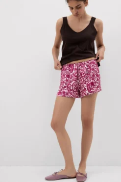 Piżamy Krótkie>Intimissimi Spodenki z Satyny Wiskozowej Brighten Your Day z nadrukiem - 115k - stampa brighten your day