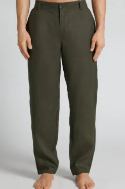 Spodnie|Len>Intimissimi Spodnie Męskie 100% Len zielony - 127k - verde