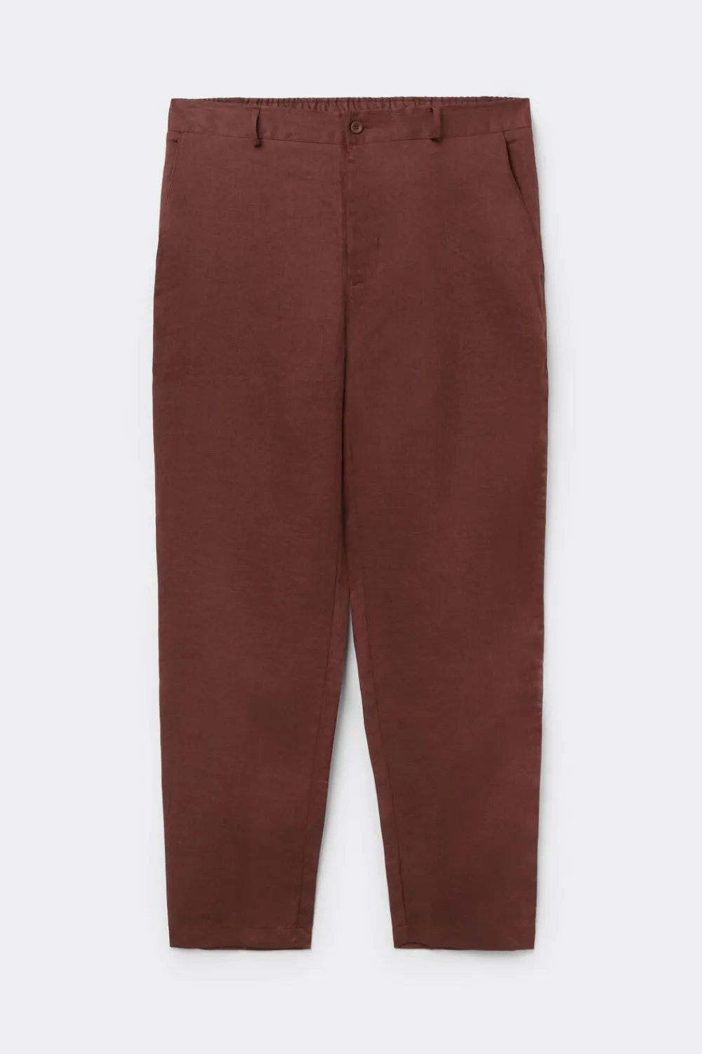 Spodnie|Len>Intimissimi Spodnie Męskie 100% Len brązowy - 128k - rosso india