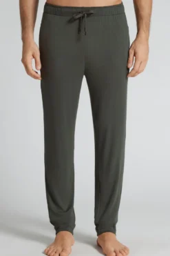 Spodnie|Soft Silk>Intimissimi Spodnie męskie z jedwabiu i modalu zielony - 640j - verde fumo scuro