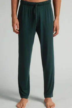 Spodnie|Soft Silk>Intimissimi Spodnie męskie z jedwabiu i modalu zielony - 132j - verde scuro