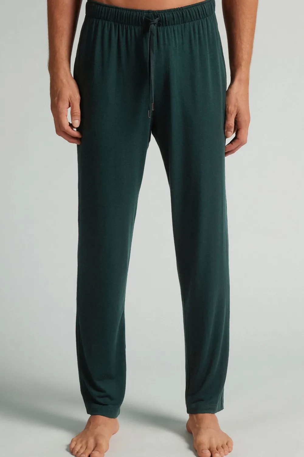 Spodnie|Soft Silk>Intimissimi Spodnie męskie z jedwabiu i modalu zielony - 132j - verde scuro