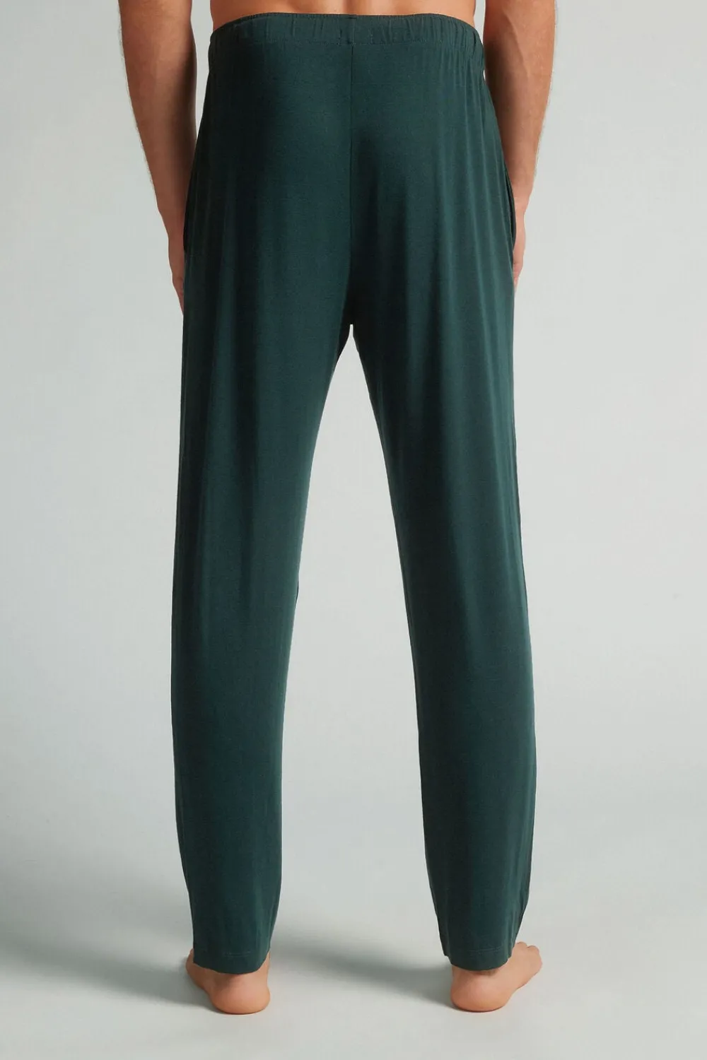 Spodnie|Soft Silk>Intimissimi Spodnie męskie z jedwabiu i modalu zielony - 132j - verde scuro