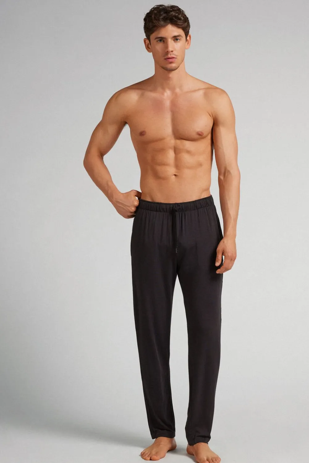 Spodnie|Soft Silk>Intimissimi Spodnie męskie z jedwabiu i modalu czarny - 019 - czarny