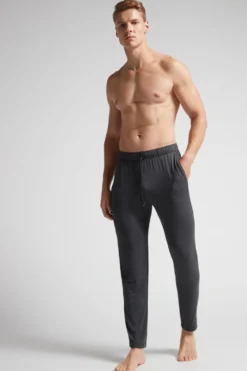 Spodnie|Soft Silk>Intimissimi Spodnie męskie z jedwabiu i modalu szary - 040 - grigio scuro melange
