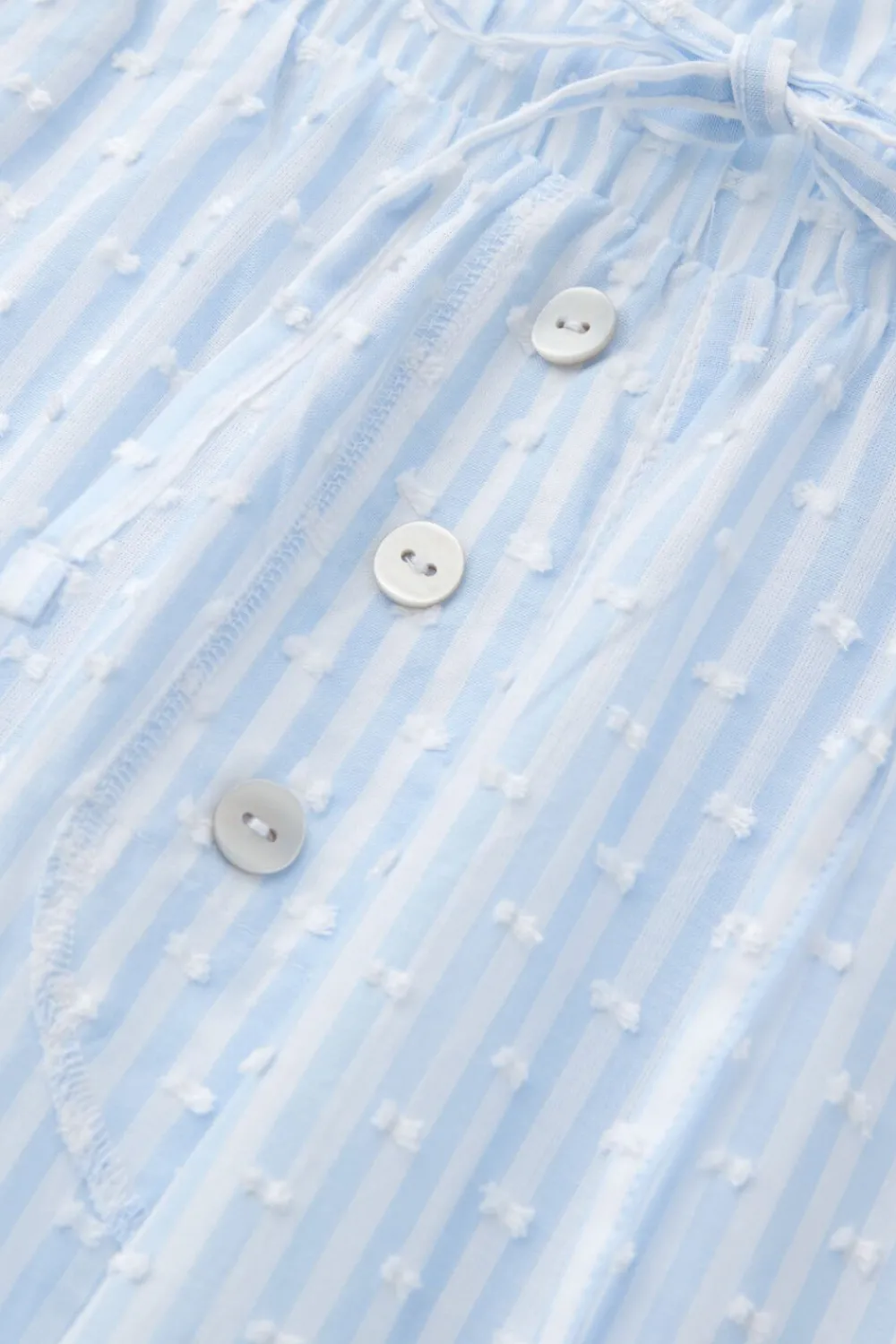 Piżamy Długie|Bawełna>Intimissimi Spodnie z Płótna Bawełnianego Plumeti Romantic Stripes w paski - 117k - riga azzurra