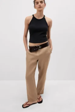 Legginsy / Spodnie|Len>Intimissimi Spodnie z Płótna Lnianego beige - 166k - beige sabbia