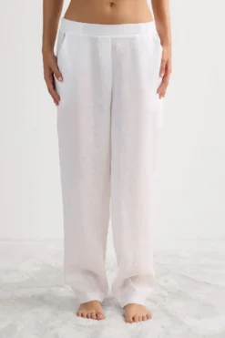 Legginsy / Spodnie|Len>Intimissimi Spodnie z Płótna Lnianego biały - 001 - biały