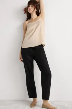 Legginsy / Spodnie|Len>Intimissimi Spodnie z Płótna Lnianego czarny - 019 - czarny