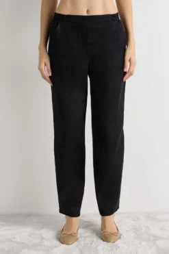 Legginsy / Spodnie|Len>Intimissimi Spodnie z Płótna Lnianego czarny - 019 - czarny