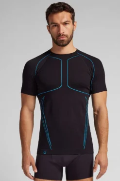 T-shirty>Intimissimi Sportowa Koszulka Techniczna z Krótkim Rękawem czarny - 019 - czarny